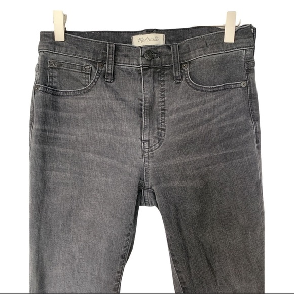 MADEWELL 9" High Rise Skinny Jeans Distressed Raw Hem - Picture 3 of 8